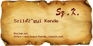 Szilágyi Kende névjegykártya