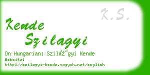 kende szilagyi business card